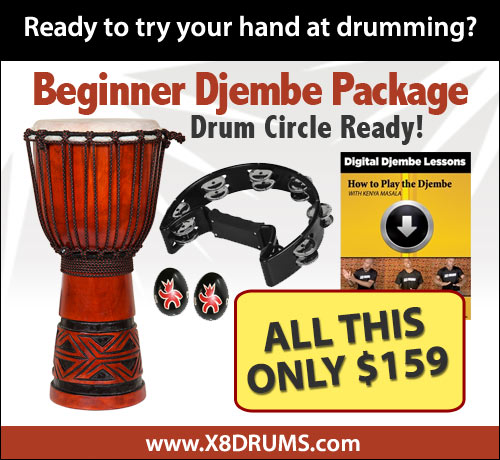 X8 Drums Beginner Djembe Package - X8 Drums